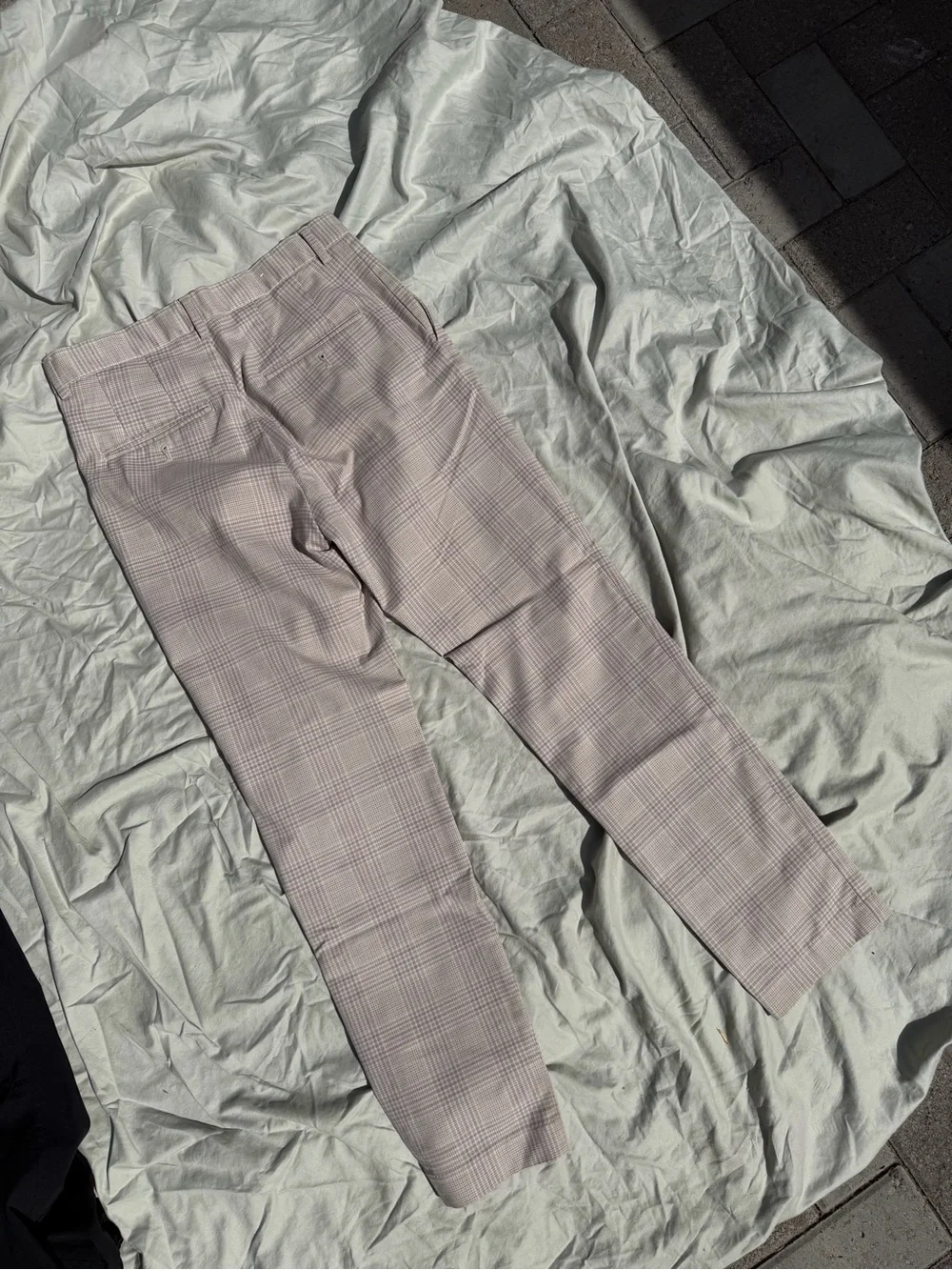 H&M Light Gray Plaid Men's Dress Pants
